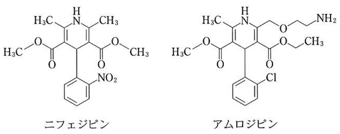 92回薬剤師国家試験問11 ニフェジピン，アムロジピンの構造と性質